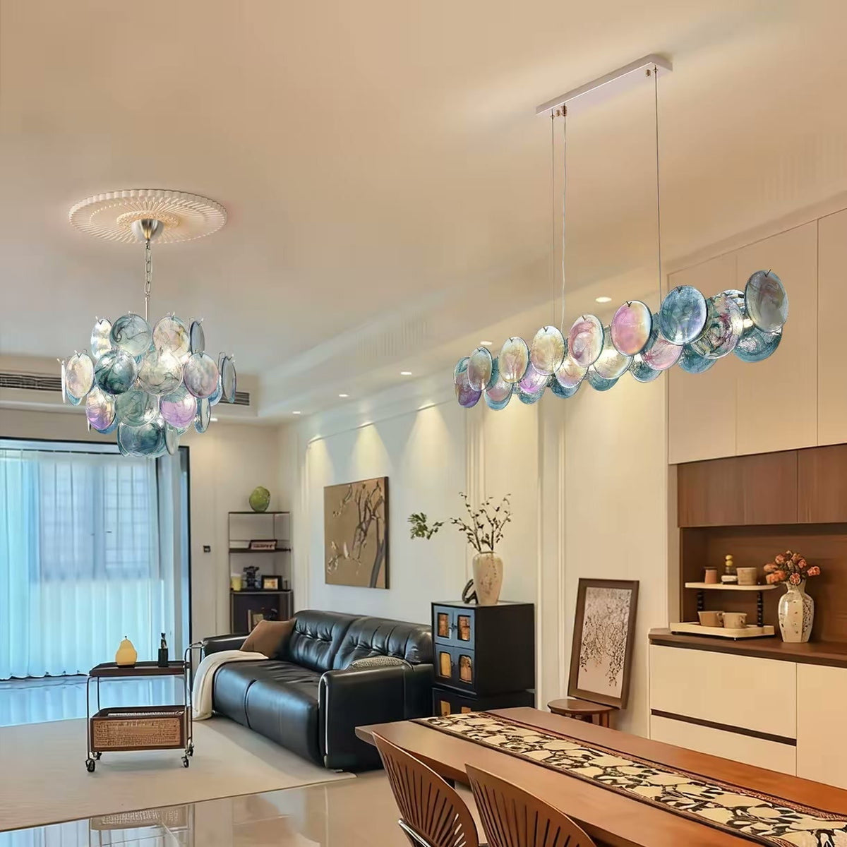 PALERILL AM0315 — French Vintage Bubble Glass Chandelier (view 3)