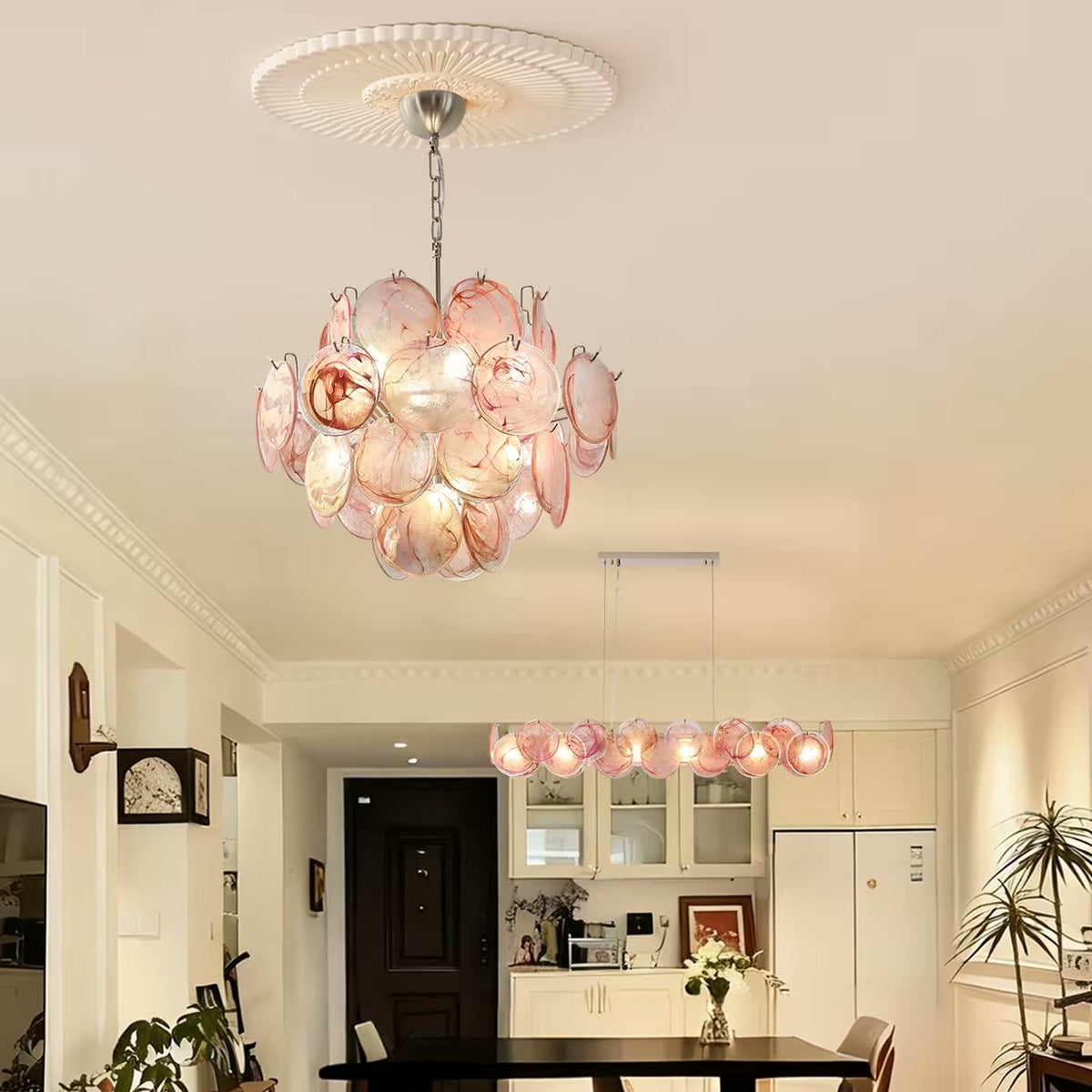 PALERILL AM0315 — French Vintage Bubble Glass Chandelier (view 4)