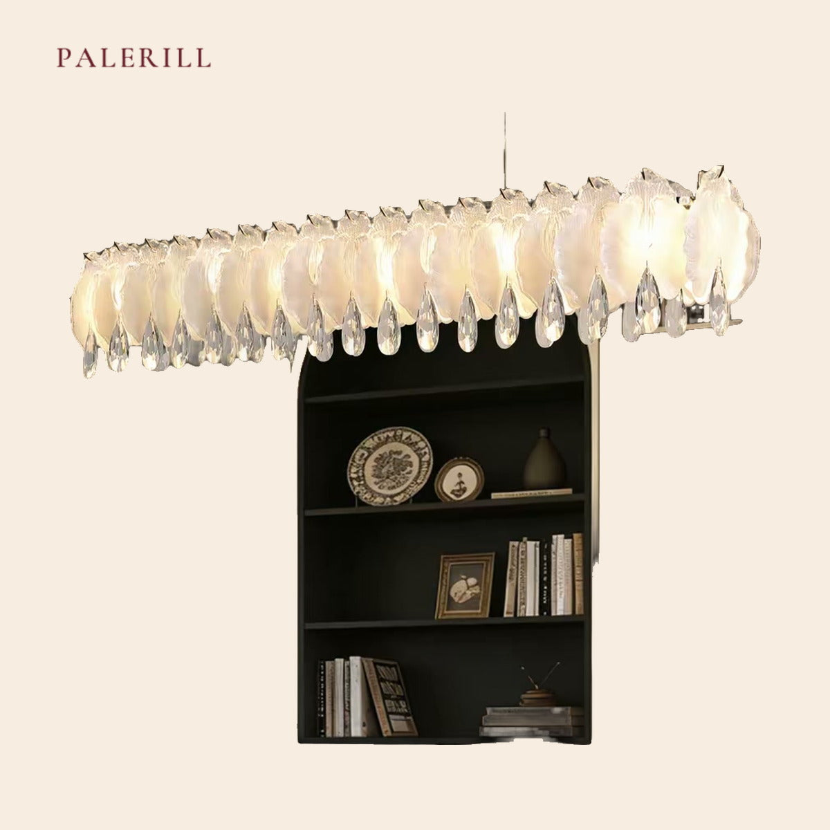 PALERILL AM0319 — French Cream Linear Island Chandelier (view 2)
