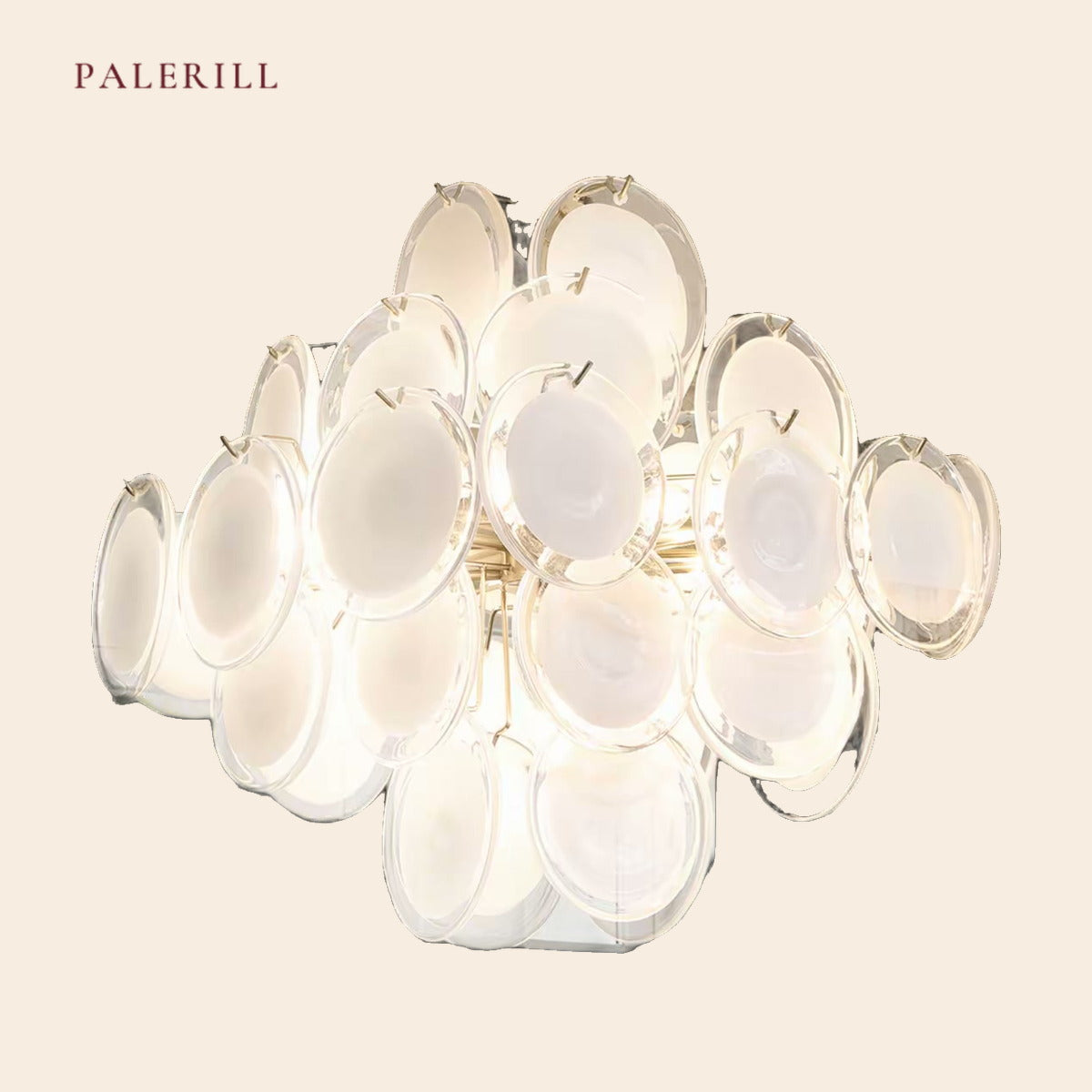 PALERILL AM0322 — Vintage French Cream Glass Pendant (view 2)
