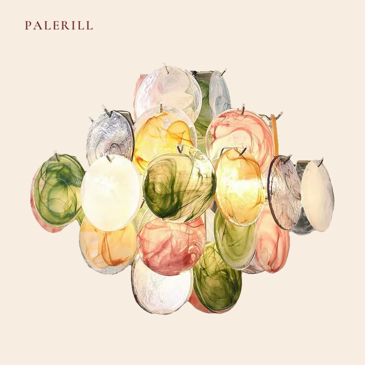 PALERILL AM0327 — Murano Monet Garden Glass Chandelier (view 2)