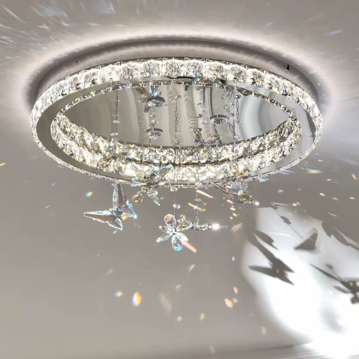 PALERILL AM0335 — French Butterfly Crystal Ceiling Light (view 2)