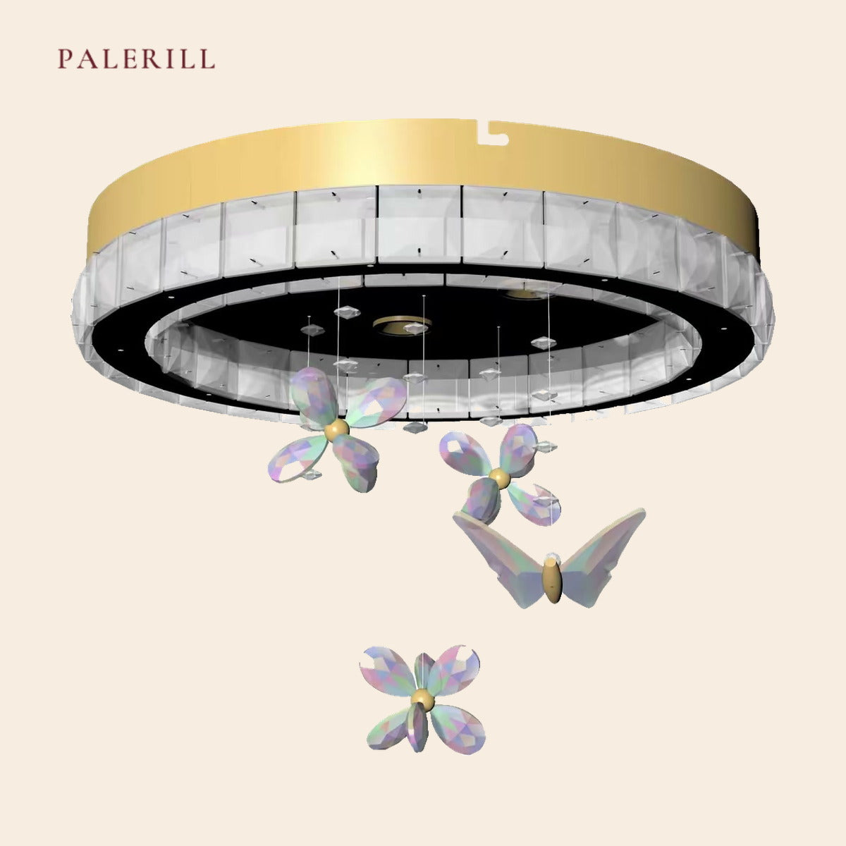 PALERILL AM0335 — French Butterfly Crystal Ceiling Light (view 2)