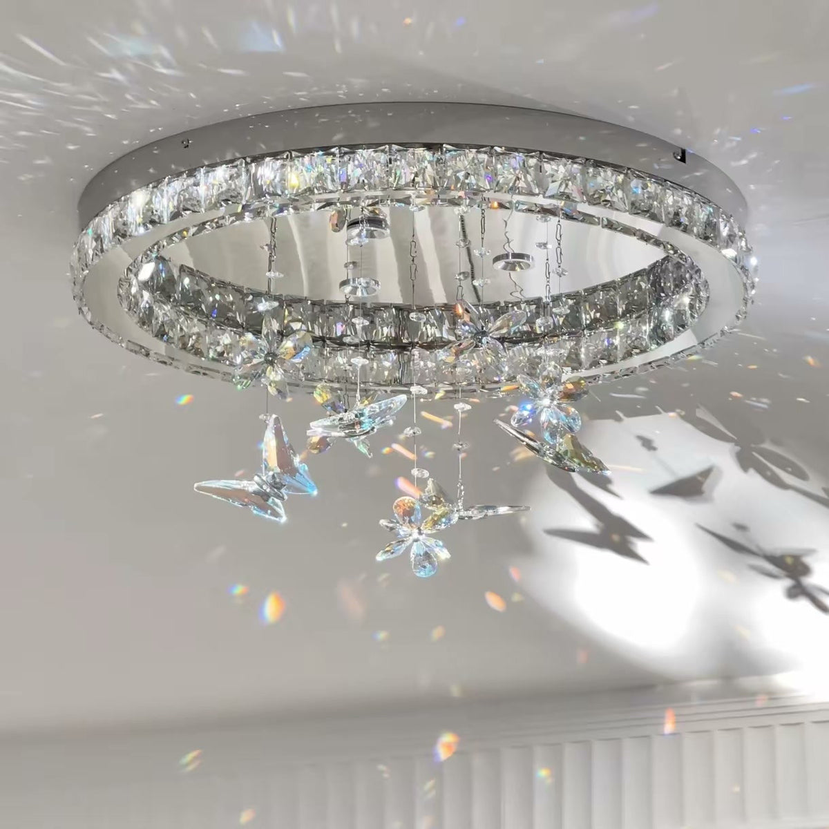 PALERILL AM0335 — French Butterfly Crystal Ceiling Light (view 3)
