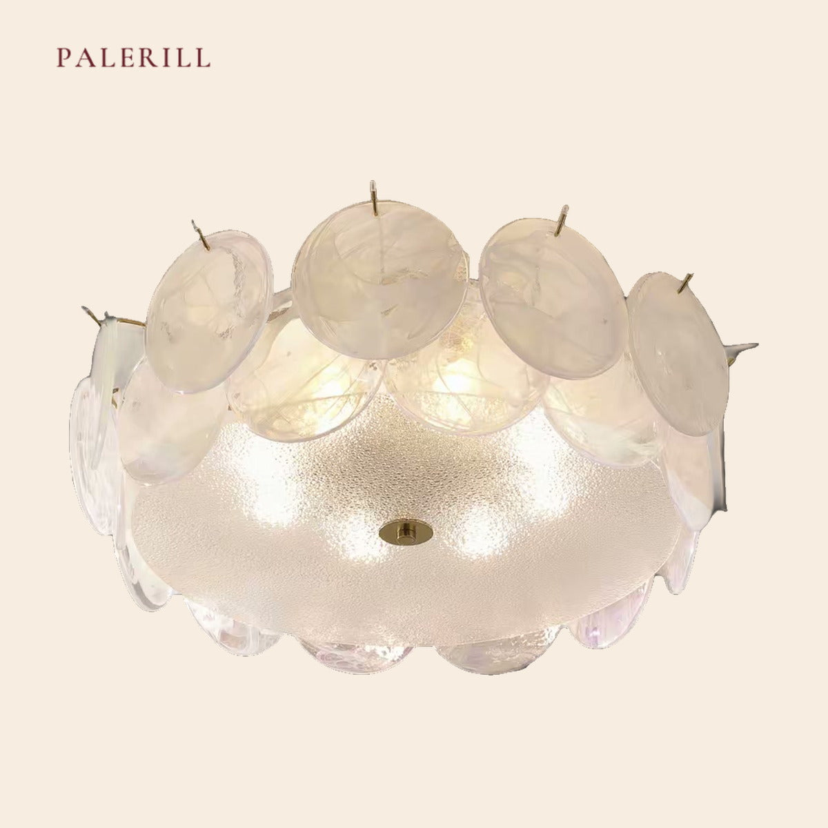 French Cream Glass Ceiling Light — PALERILL AM0348