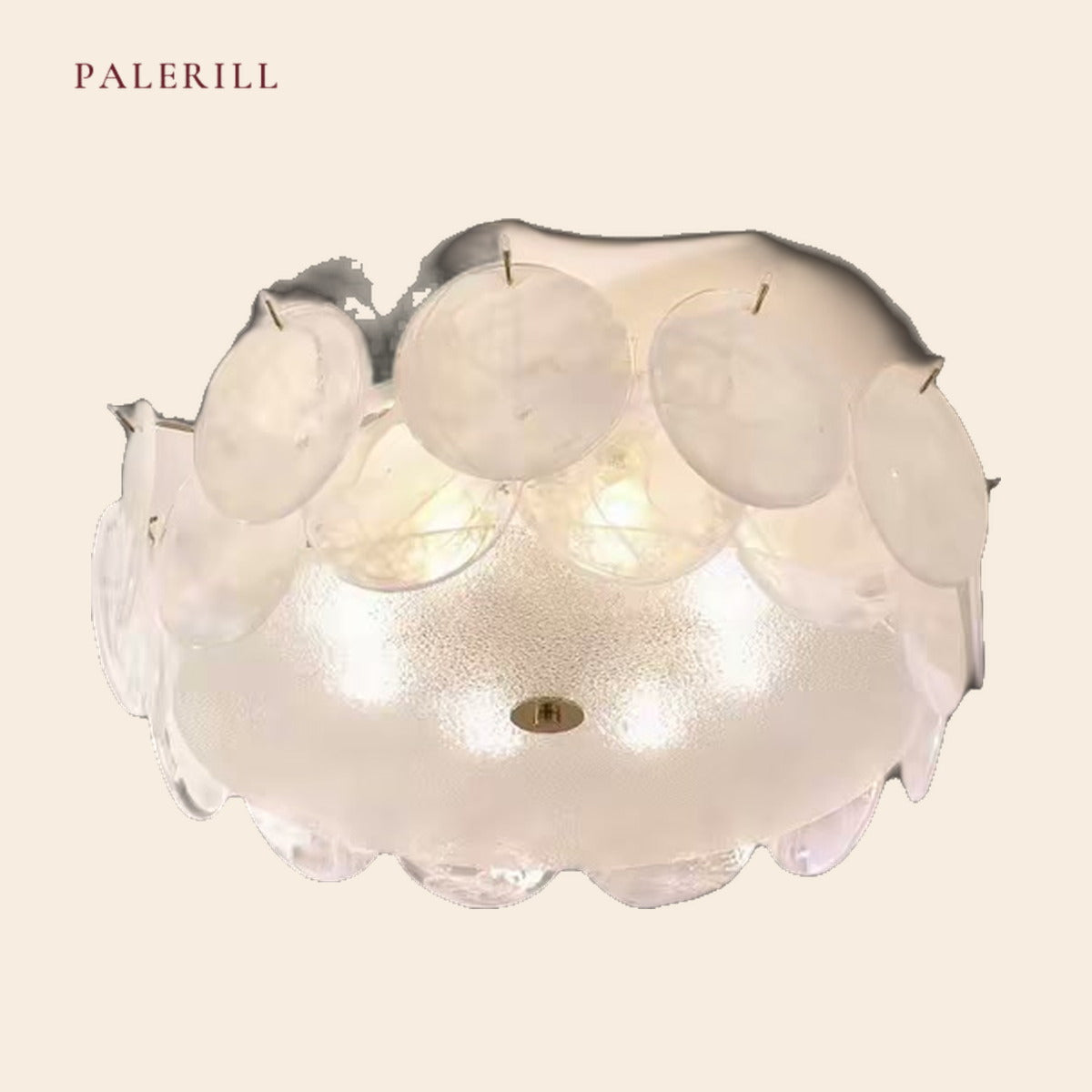 PALERILL AM0348 — French Cream Glass Ceiling Light (view 4)