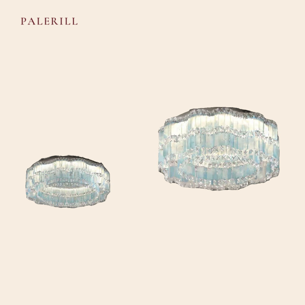 PALERILL AM0350 — French Blue Shell Crystal Ceiling Light (view 2)