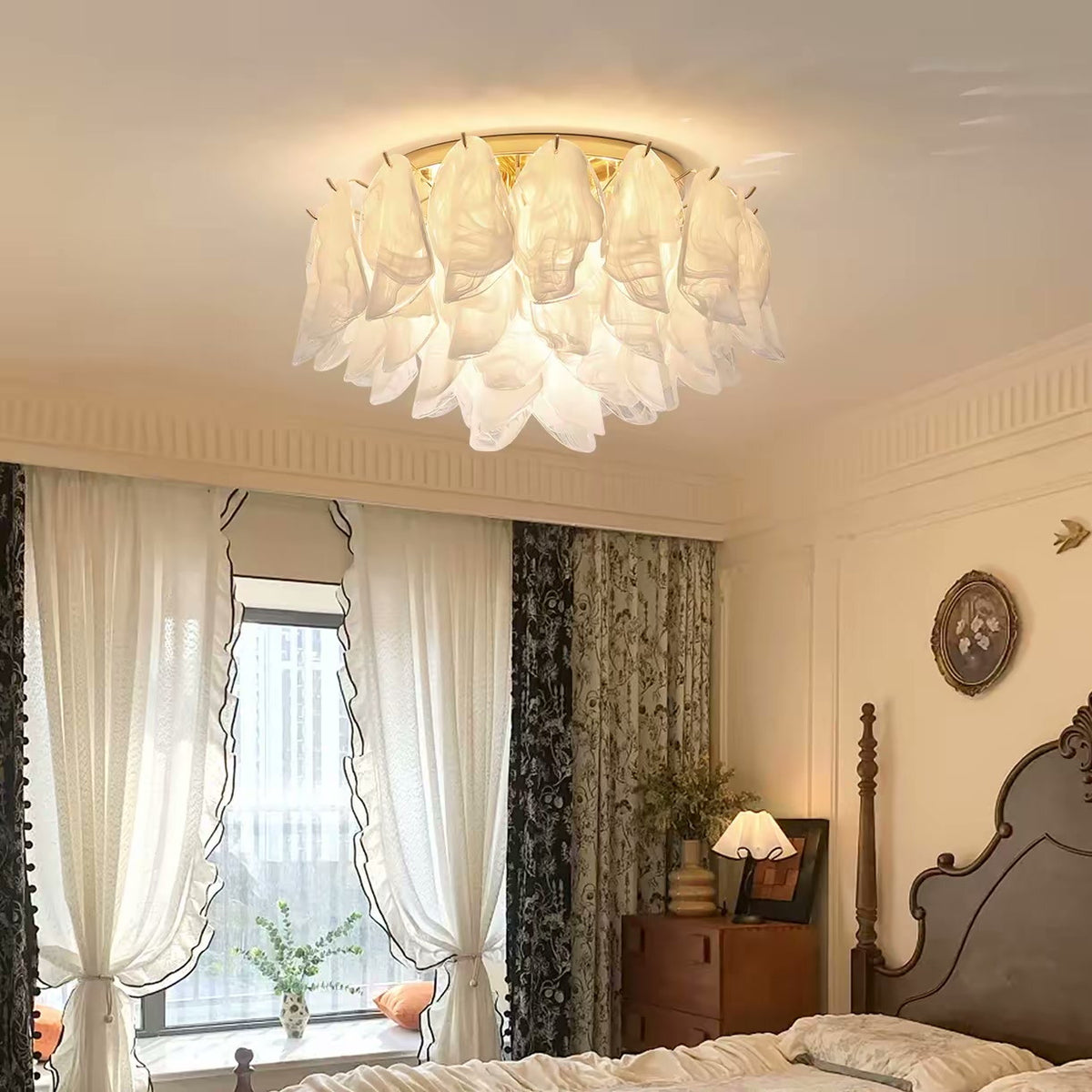 PALERILL AM0352 — French Cloud Glass Ceiling Light (view 2)