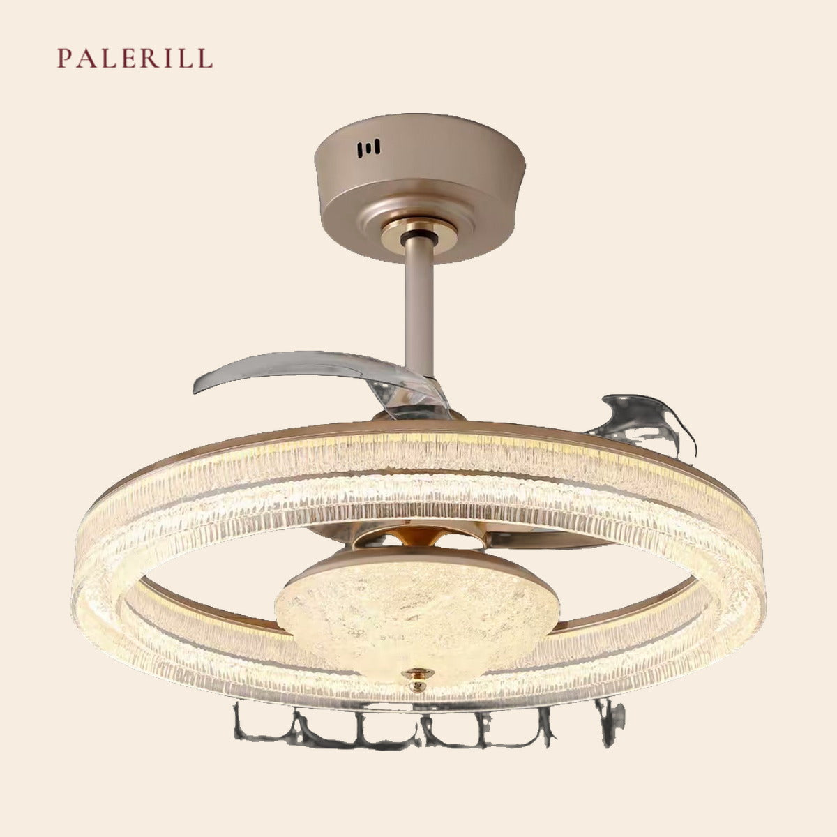 French Retractable Ceiling Fan Light — PALERILL AM0332