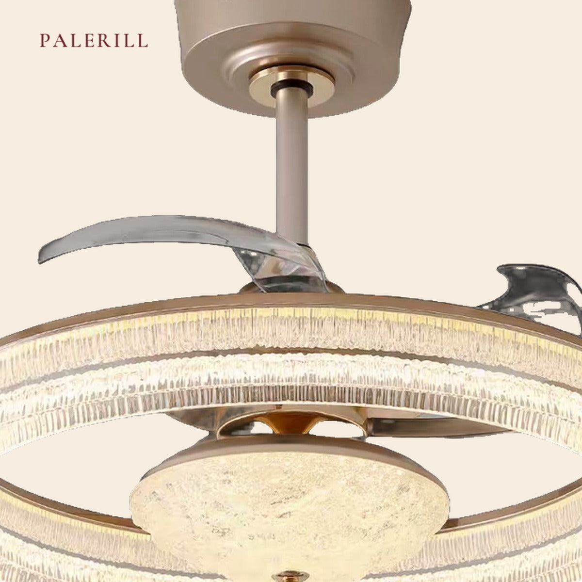 PALERILL AM0332 — French Retractable Ceiling Fan Light (view 3)