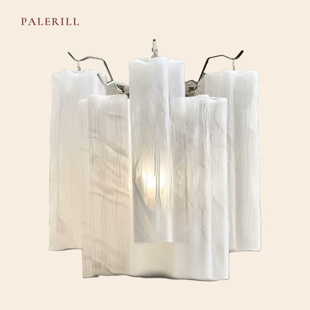 PALERILL AM0364 — Murano Ribbed Glass Wall Light (view 3)