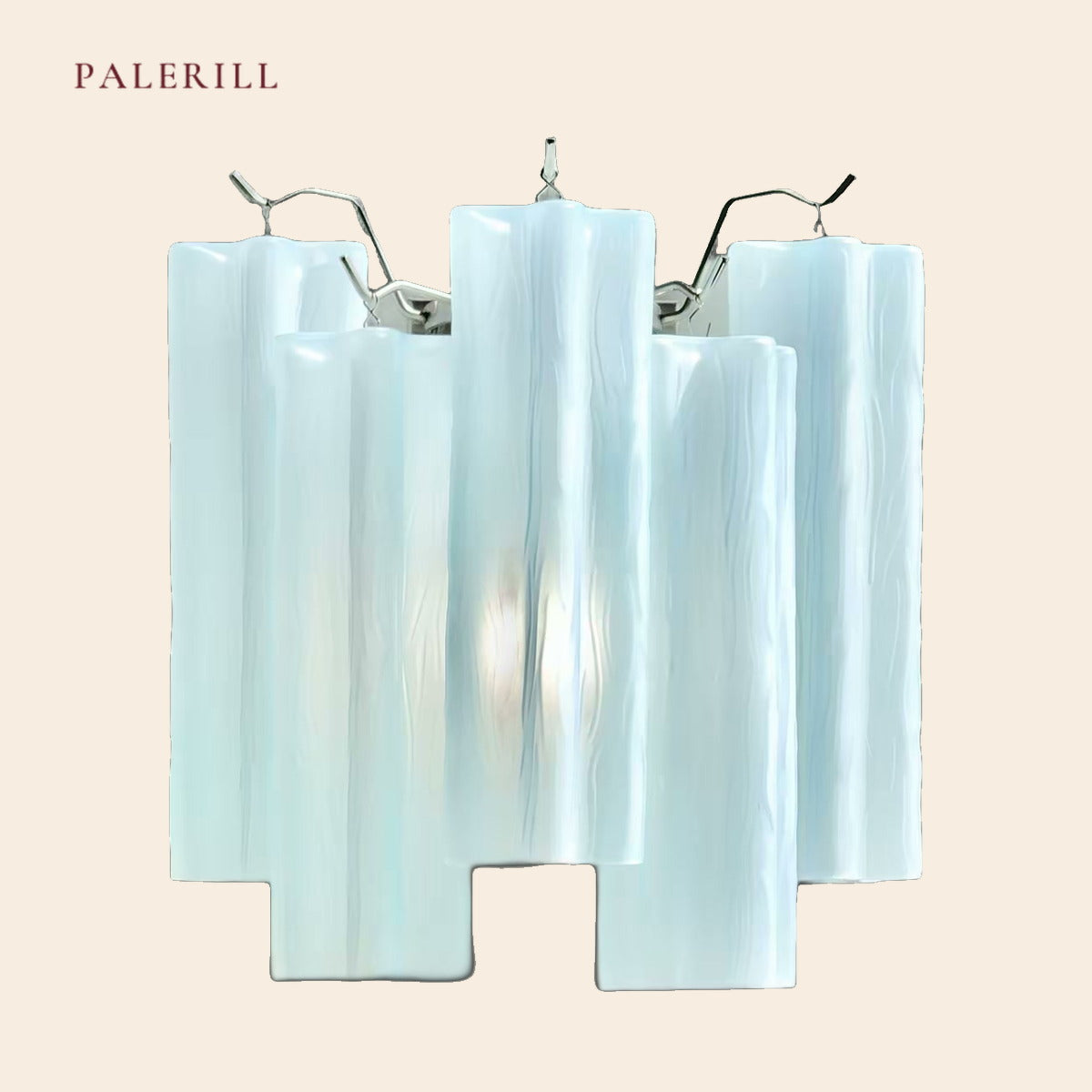 PALERILL AM0364 — Murano Ribbed Glass Wall Light (view 4)
