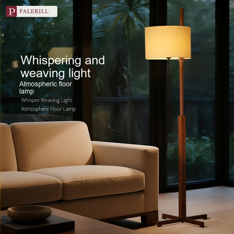 PALERILL | Mid-Century Solid Wood Floor Lamp, Oriental Minimalist