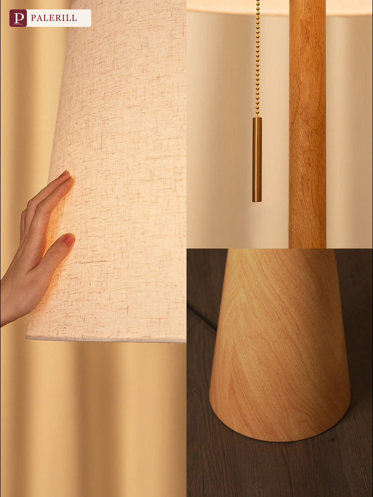 PALERILL | Cream Tone Wooden Floor Lamp, Luxury Minimalist