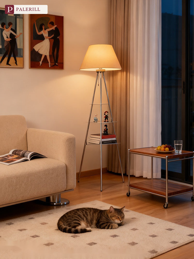 PALERILL | Multi-Tier Bookshelf Floor Lamp, Bauhaus Style