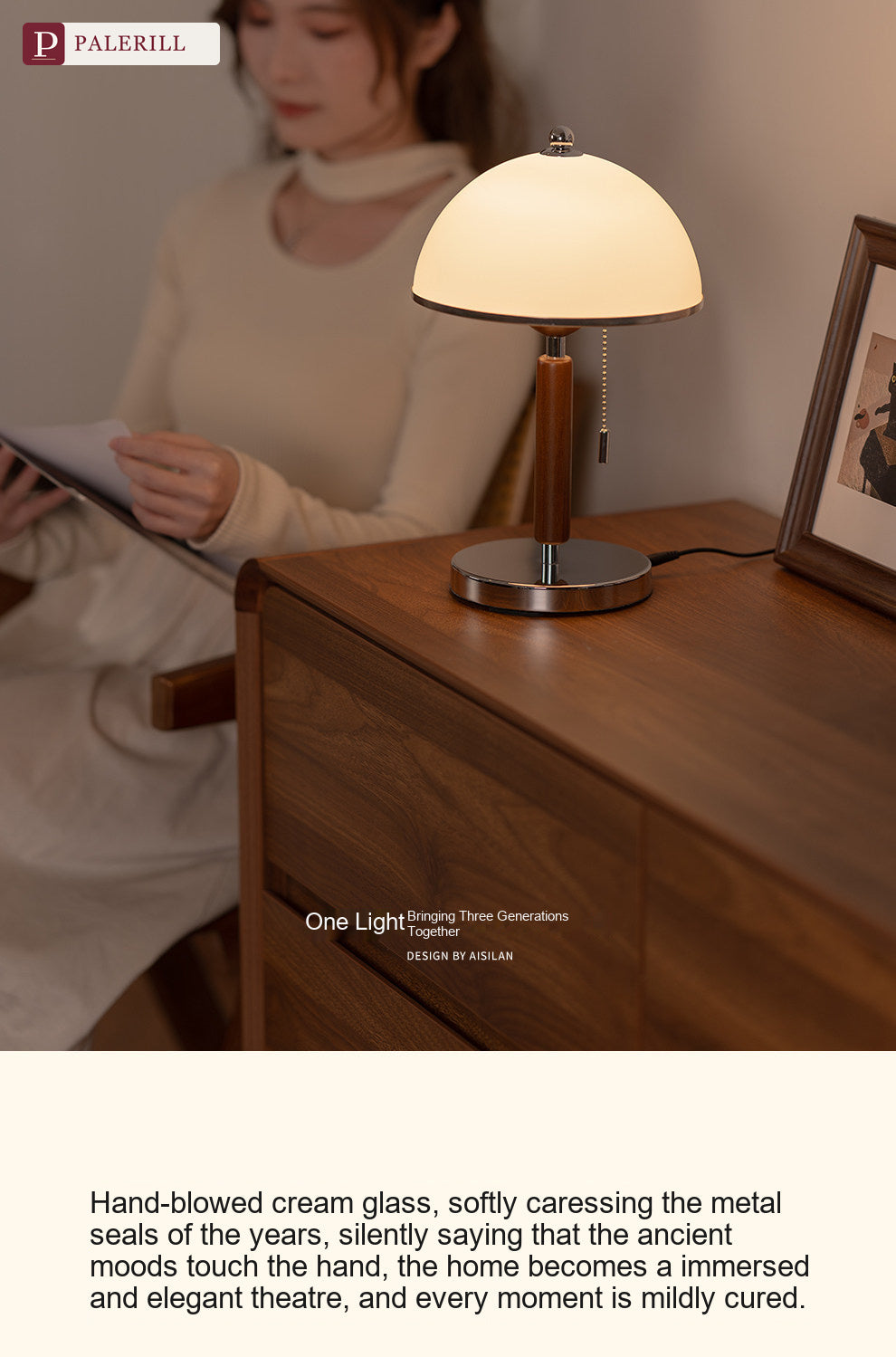 PALERILL | French Luxury Mid-Century Solid Wood Floor Lamp