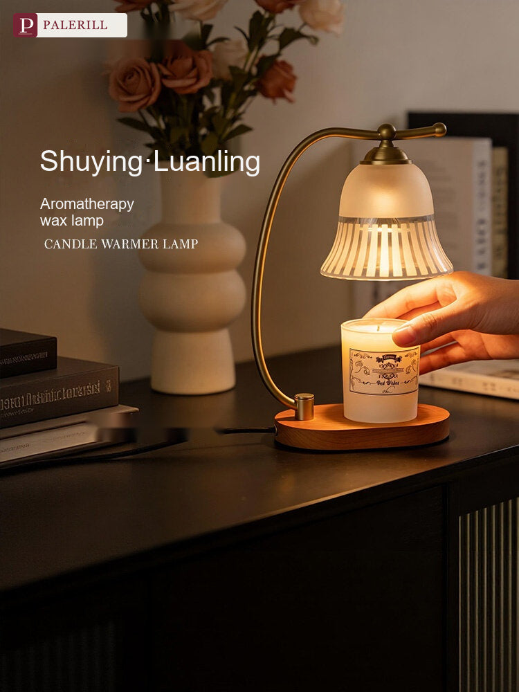 PALERILL | Brass & Wood Fragrance Wax Melter Lamp