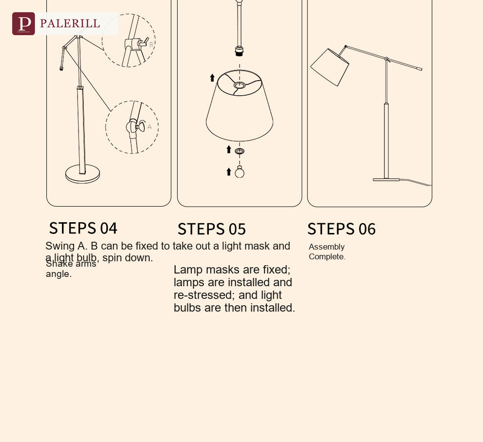 PALERILL | Mid-Century Solid Wood Swing-Arm Reading Lamp