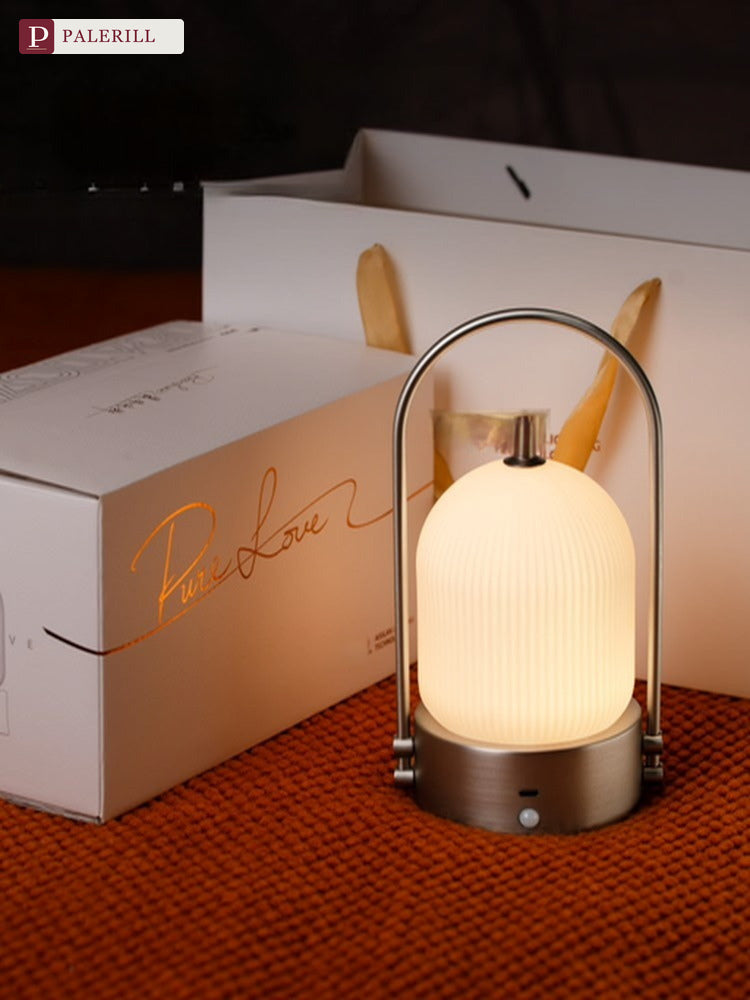 PALERILL | Glazed Glass Portable Table Lamp with Motion Sensor & Touch Dimming