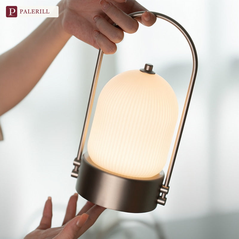 PALERILL | Glazed Glass Portable Table Lamp with Motion Sensor & Touch Dimming