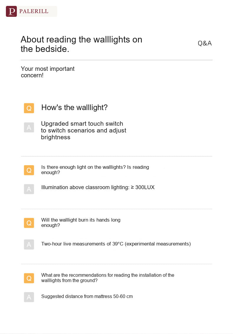 PALERILL | Full-Spectrum Dimmable Wall Reading Light