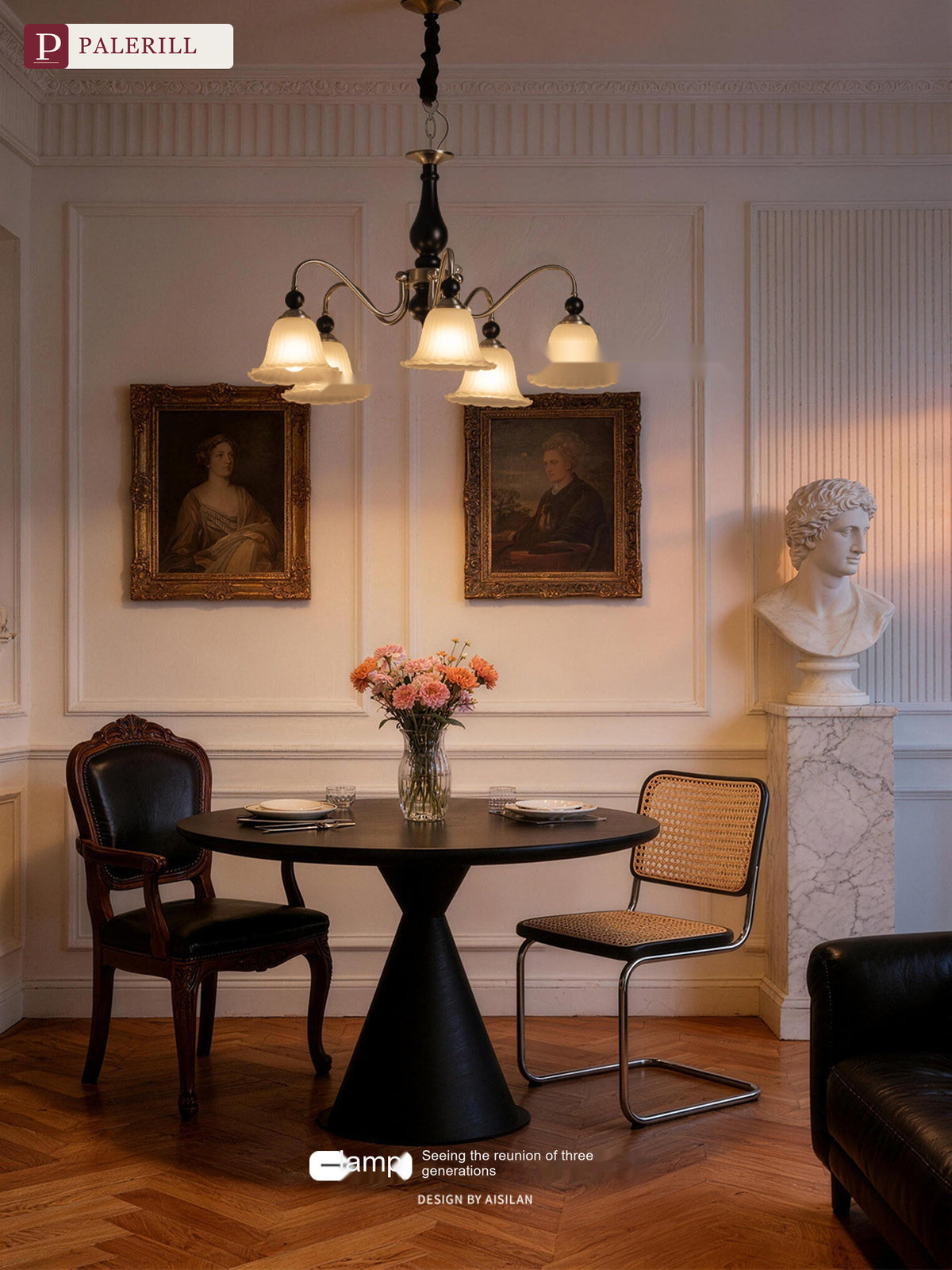 PALERILL | Mid-Century Light French Chandelier