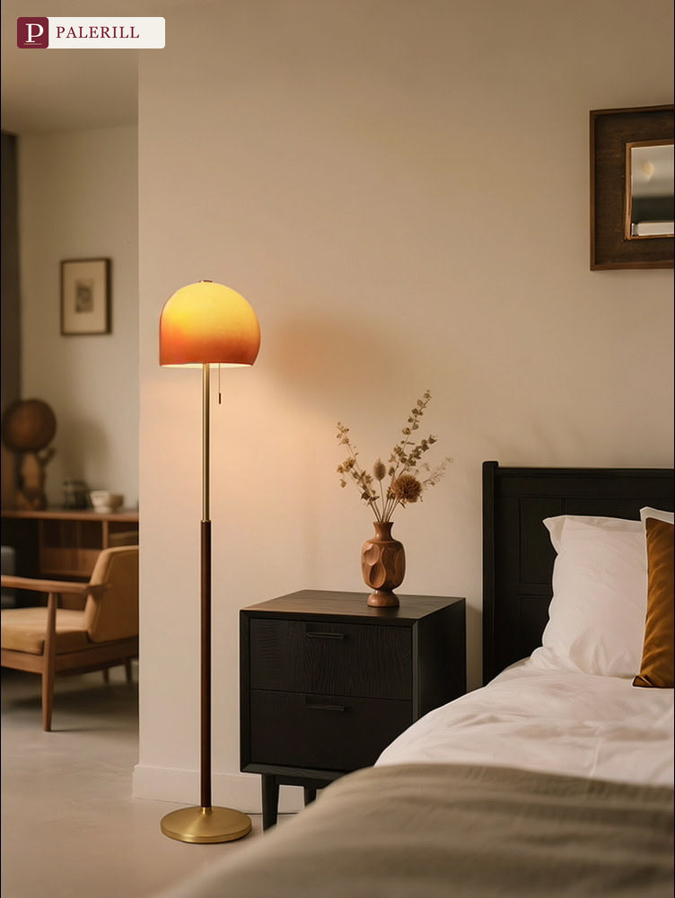 PALERILL | Vintage Sunset Mushroom Floor Lamp in Cream Glass