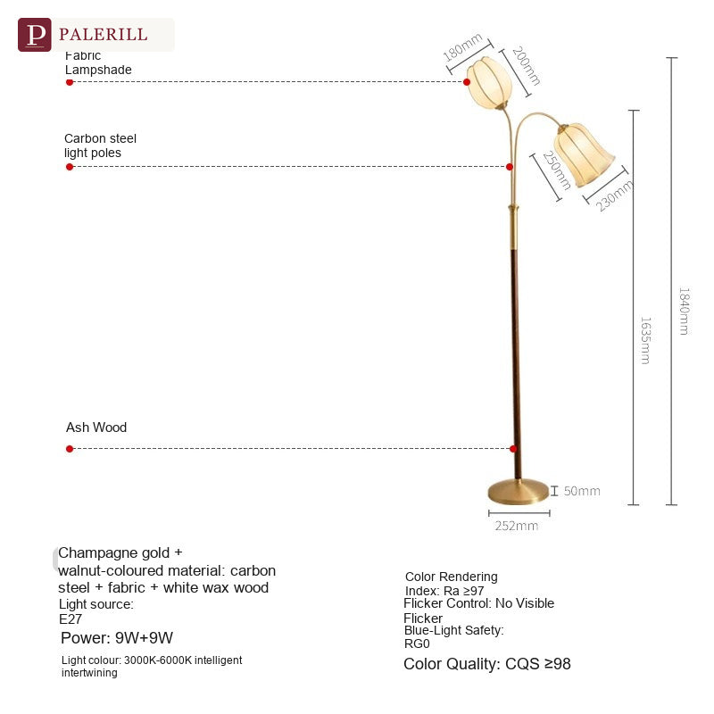 PALERILL | Light French Style Mid-Century Floor Lamp