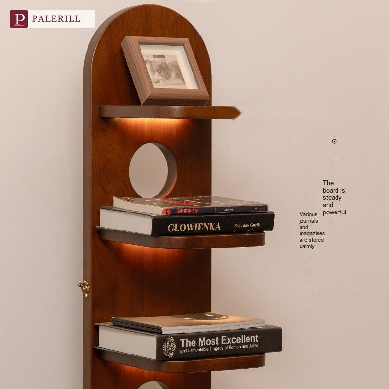 PALERILL | Vintage Solid Wood Bookshelf Floor Lamp