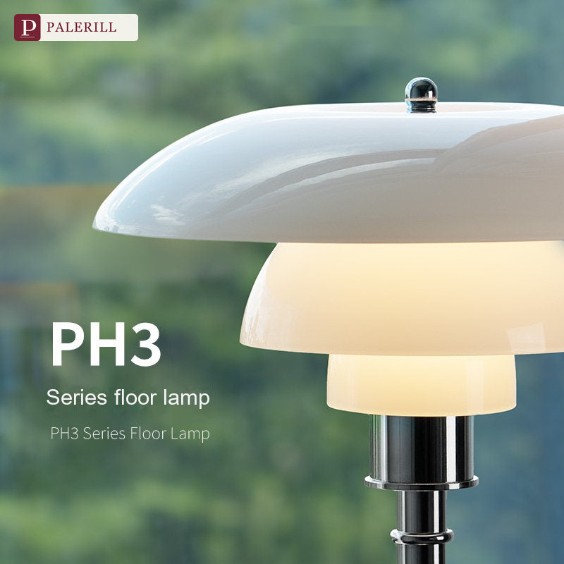 PALERILL | Danish Designer Glass Floor Lamp, PH3 Style