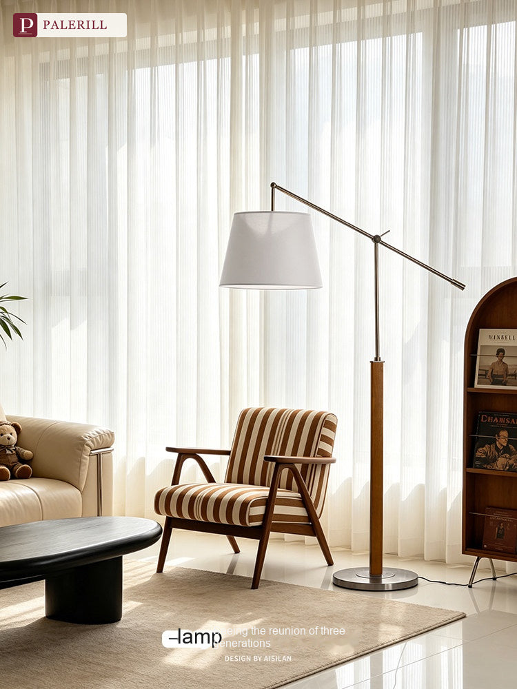 PALERILL | Mid-Century Solid Wood Swing-Arm Reading Lamp