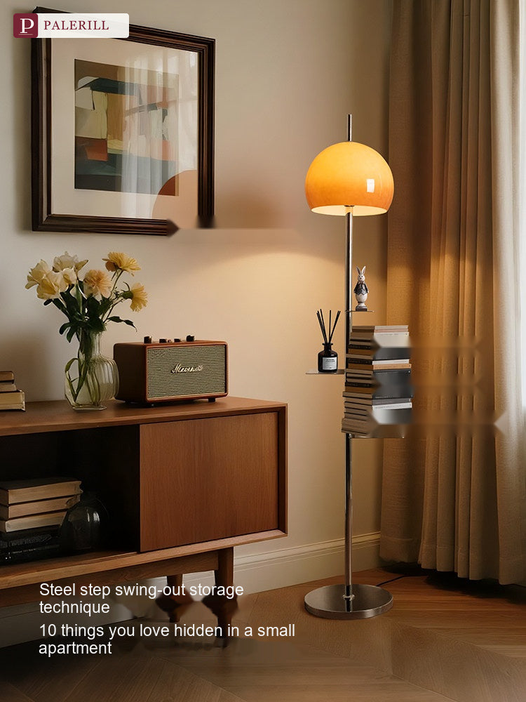 PALERILL | Mid-Century Floor Lamp with Storage Shelf