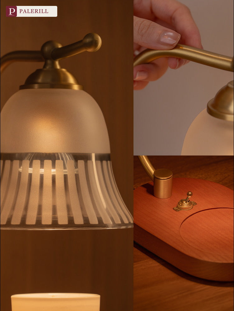 PALERILL | Brass & Wood Fragrance Wax Melter Lamp
