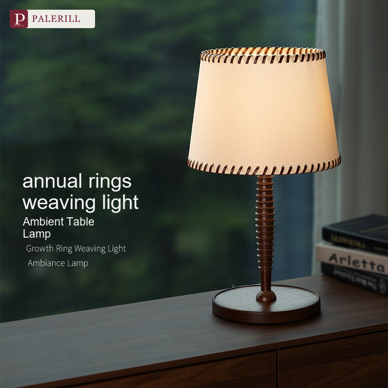 PALERILL | New Chinese Style Wood Grain Table Lamp