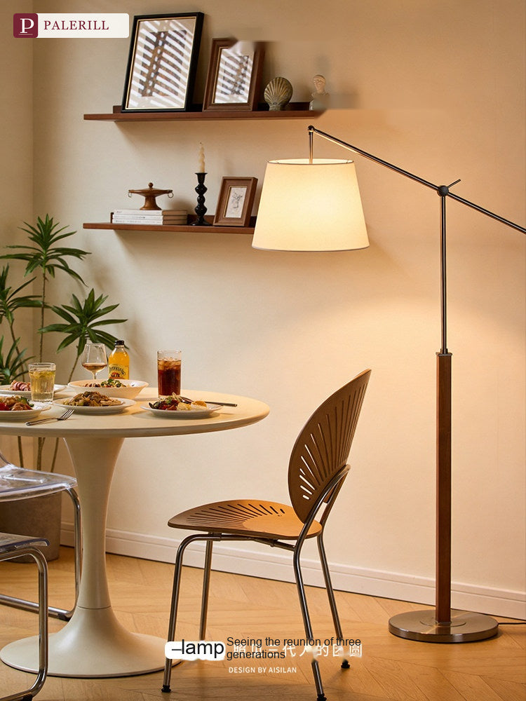 PALERILL | Mid-Century Solid Wood Swing-Arm Reading Lamp