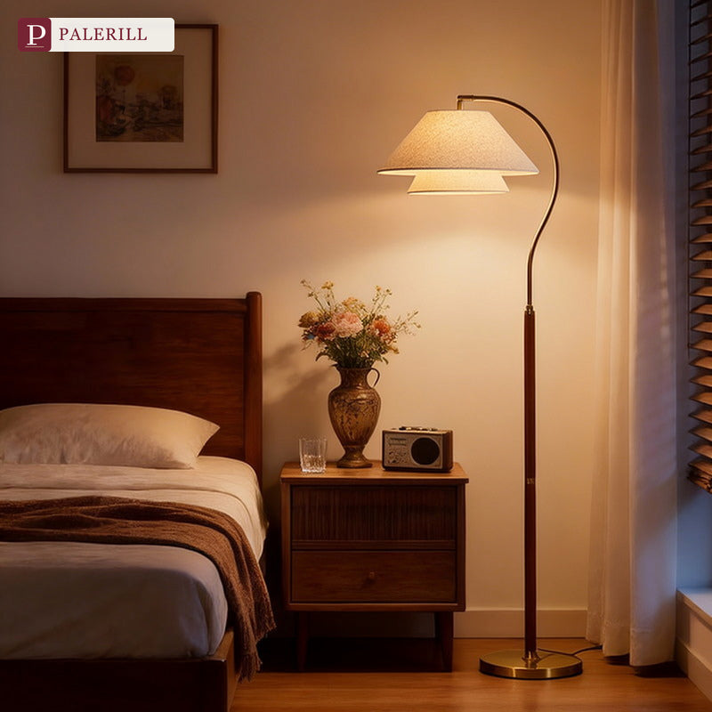 PALERILL | Mid-Century Solid Wood Floor Lamp