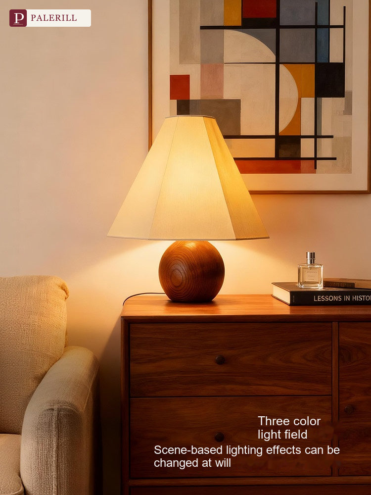 PALERILL | Bauhaus Mid-Century Solid Wood Table Lamp