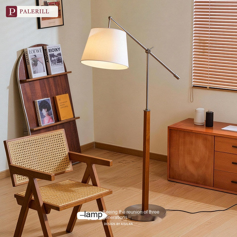 PALERILL | Mid-Century Solid Wood Swing-Arm Reading Lamp
