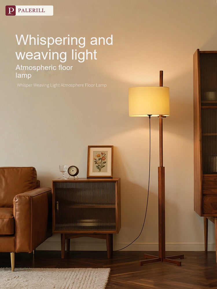 PALERILL | Mid-Century Solid Wood Floor Lamp, Oriental Minimalist