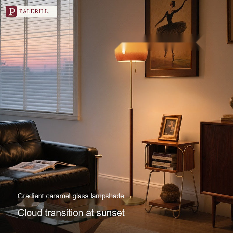 PALERILL | Vintage Sunset Mushroom Floor Lamp in Cream Glass