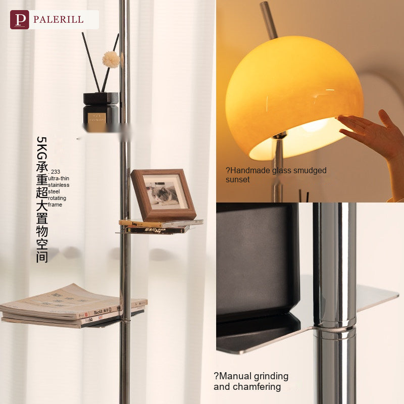 PALERILL | Mid-Century Floor Lamp with Storage Shelf