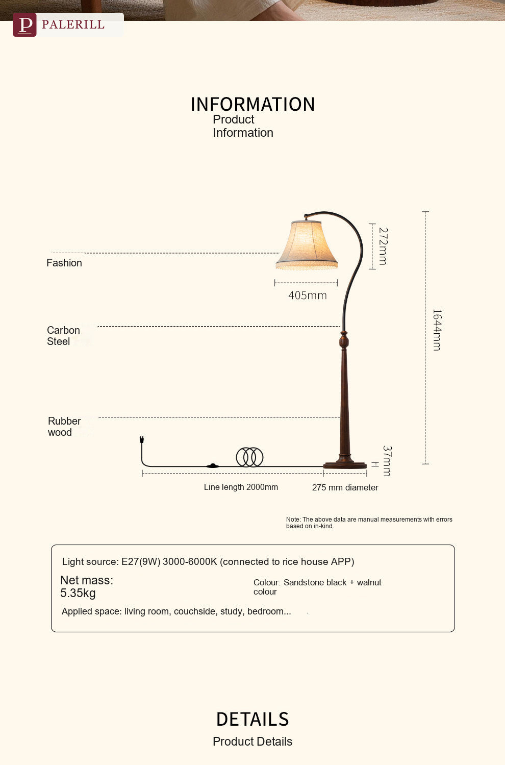 PALERILL | American Vintage Bedside Floor Lamp