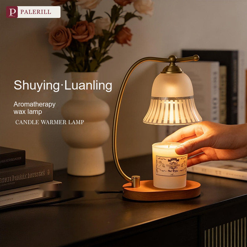 PALERILL | Brass & Wood Fragrance Wax Melter Lamp