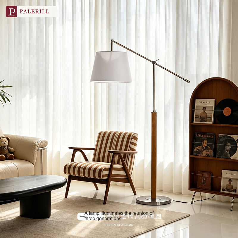 PALERILL | Mid-Century Solid Wood Swing-Arm Reading Lamp