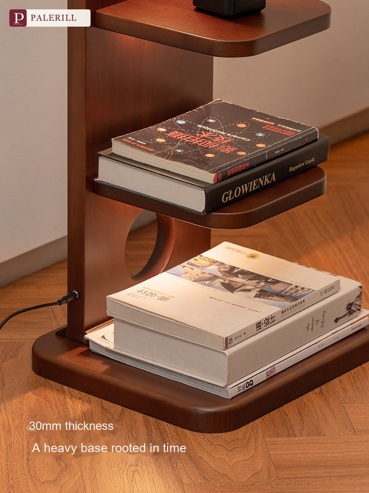 PALERILL | Vintage Solid Wood Bookshelf Floor Lamp
