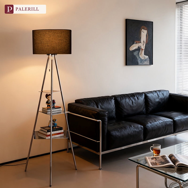 PALERILL | Multi-Tier Bookshelf Floor Lamp, Bauhaus Style