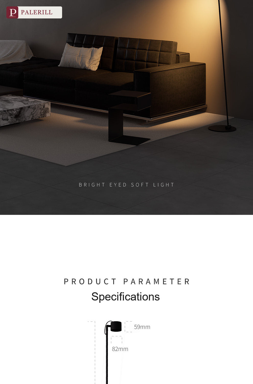 PALERILL | Full-Spectrum Eye-Care Minimalist Floor Lamp