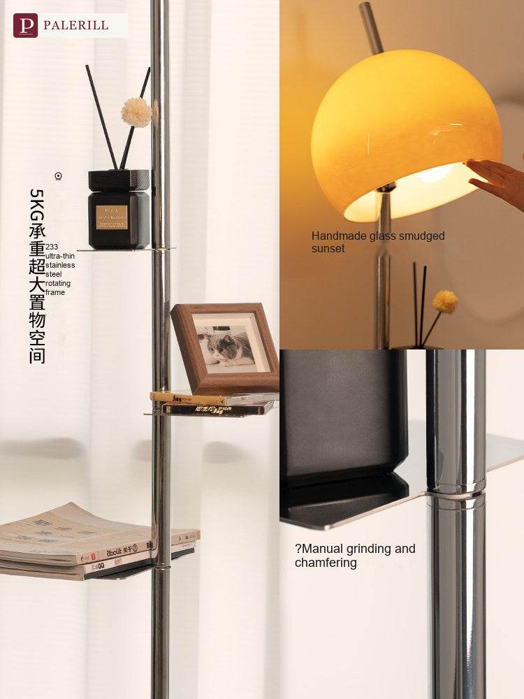 PALERILL | Mid-Century Floor Lamp with Storage Shelf
