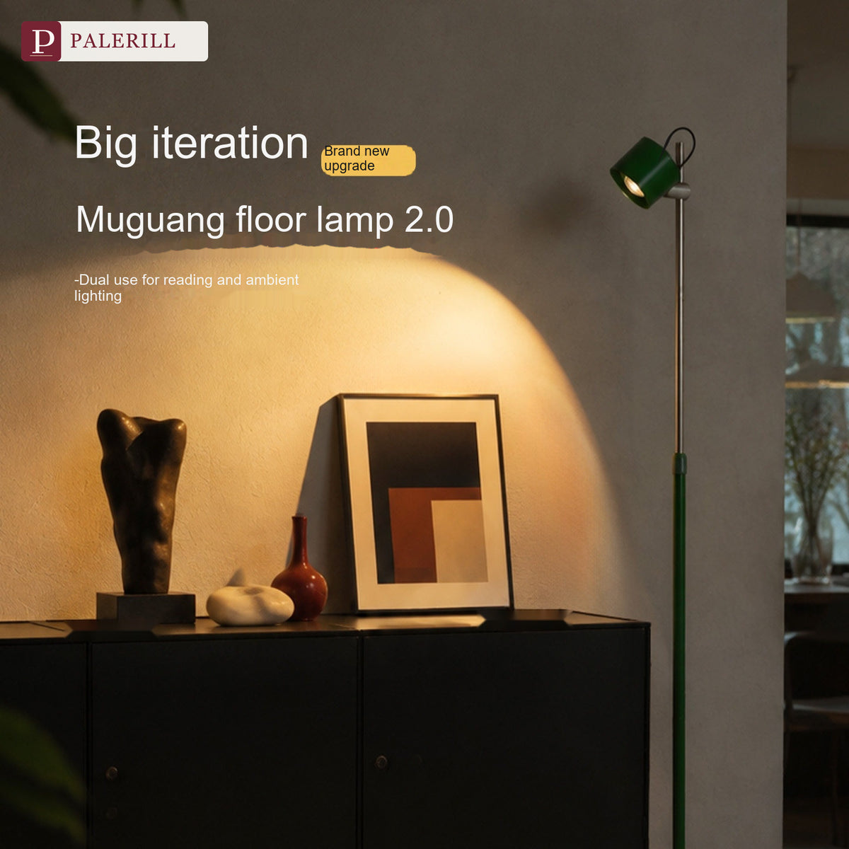 PALERILL | Red-Hood Adjustable Reading Floor Lamp