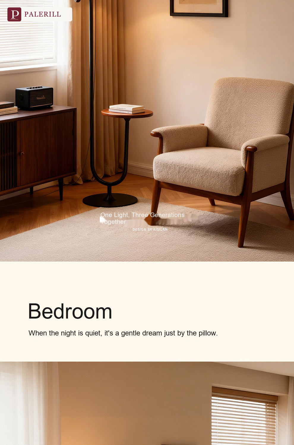 PALERILL | Mid-Century Floor Lamp with Coat Rack & Shelf